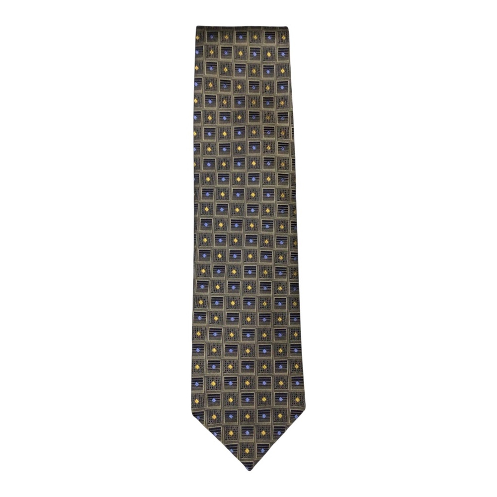Foggia Handmade Silk Necktie Geometric Pattern 4 inch Wide